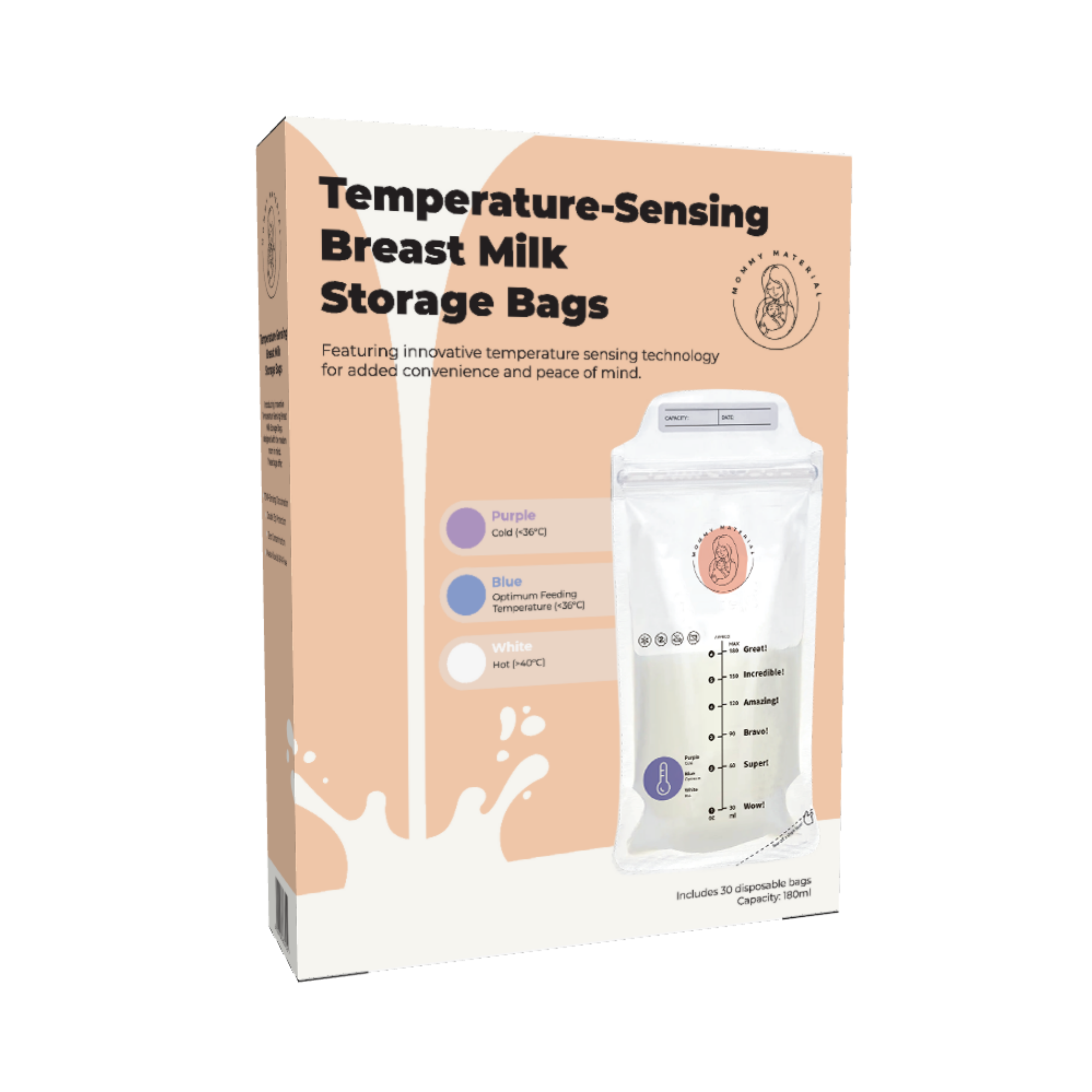 Temperature-Sensing Breast Milk Storage Bags