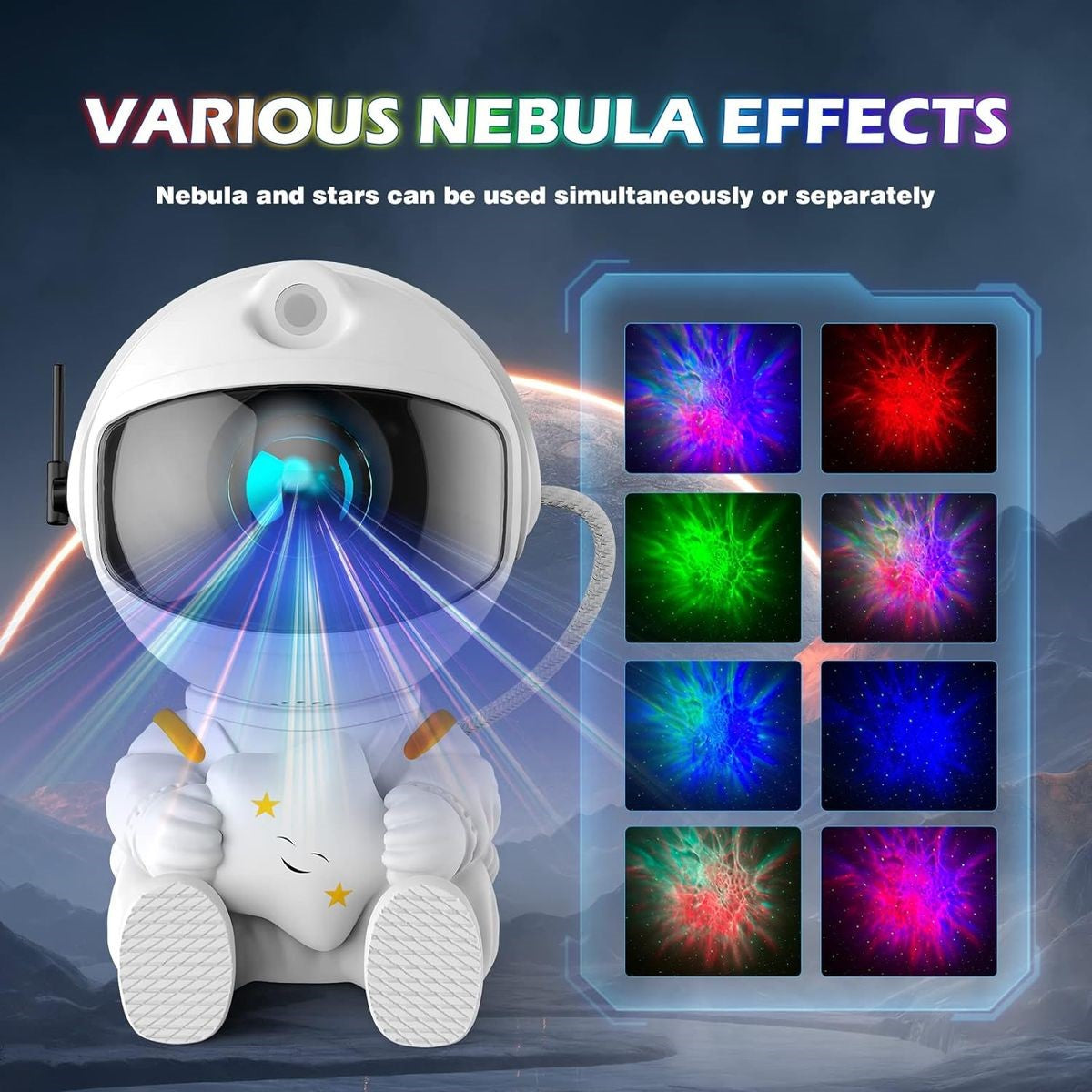 Astronaut Star Night Light Projector with Remote Control - Small